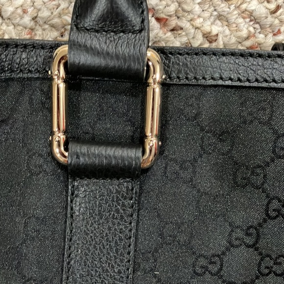 GG Canvas Small/Dollar Calf Nero - Gucci Outlet Handbag - Made in Italy 341536 - Picture 11 of 17